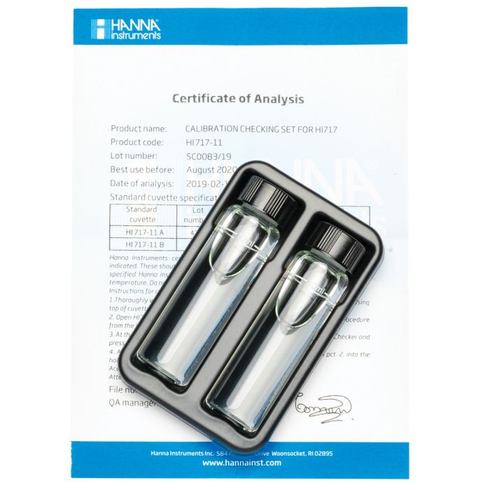 HANNA HI717-11磷酸盐NIST测量曲线标定组【HR】